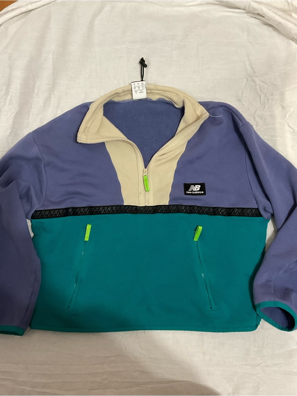 New Balance Colorblock Fleece Quarter Zip Pullover